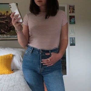 basic pink & white striped tee :)